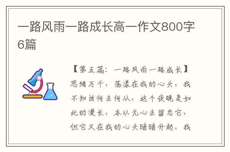 一路风雨一路成长高一作文800字6篇