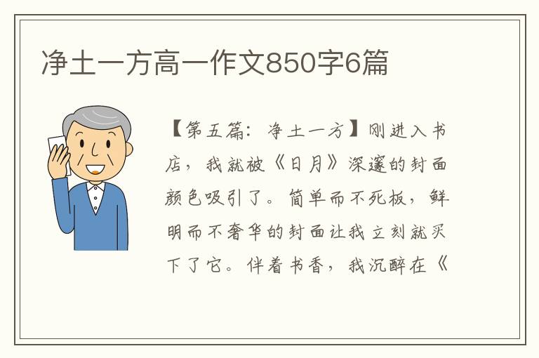 净土一方高一作文850字6篇