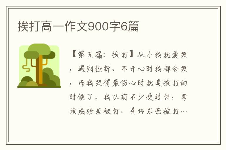 挨打高一作文900字6篇