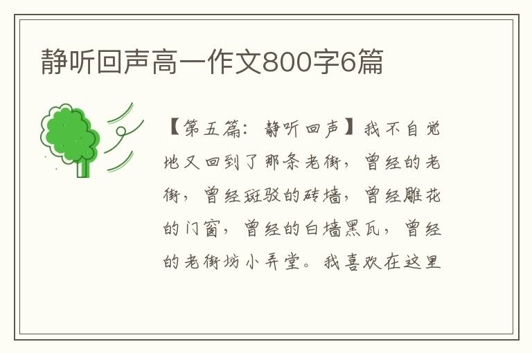 静听回声高一作文800字6篇