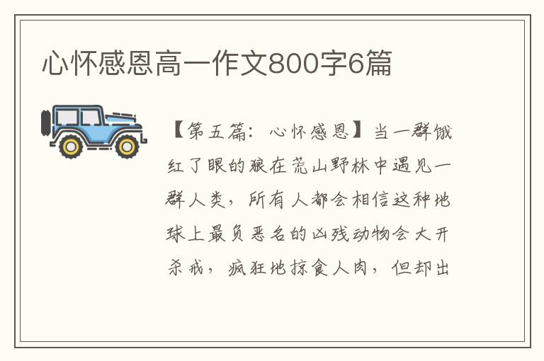 心怀感恩高一作文800字6篇