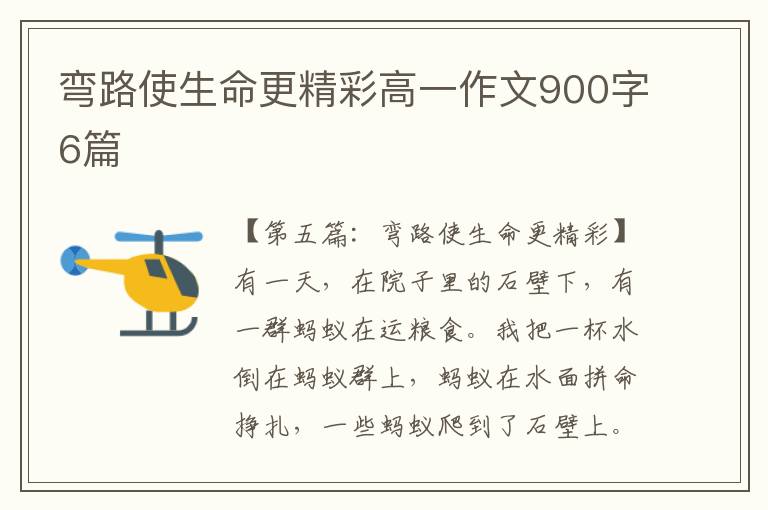 弯路使生命更精彩高一作文900字6篇