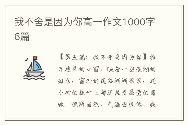 我不舍是因为你高一作文1000字6篇