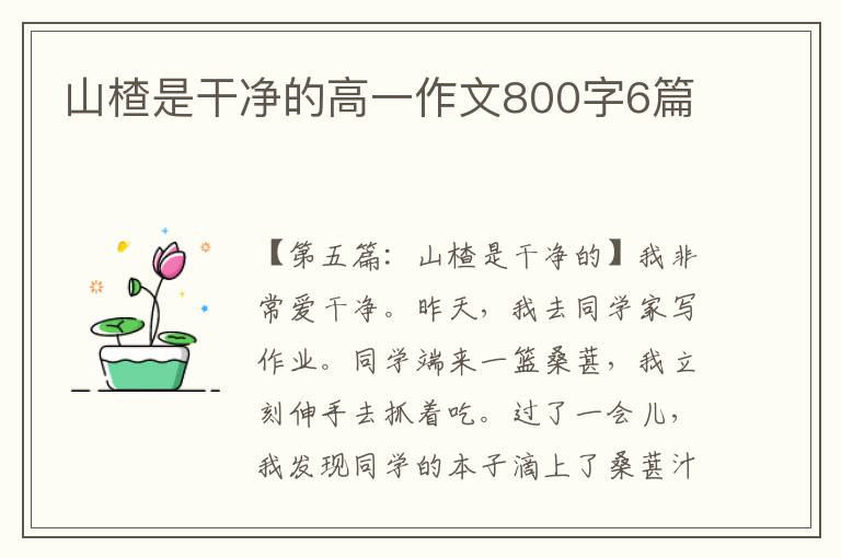 山楂是干净的高一作文800字6篇