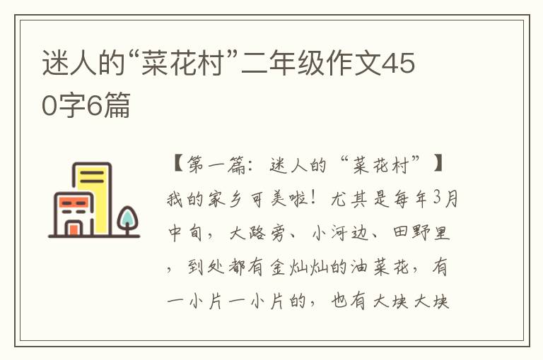 迷人的“菜花村”二年级作文450字6篇