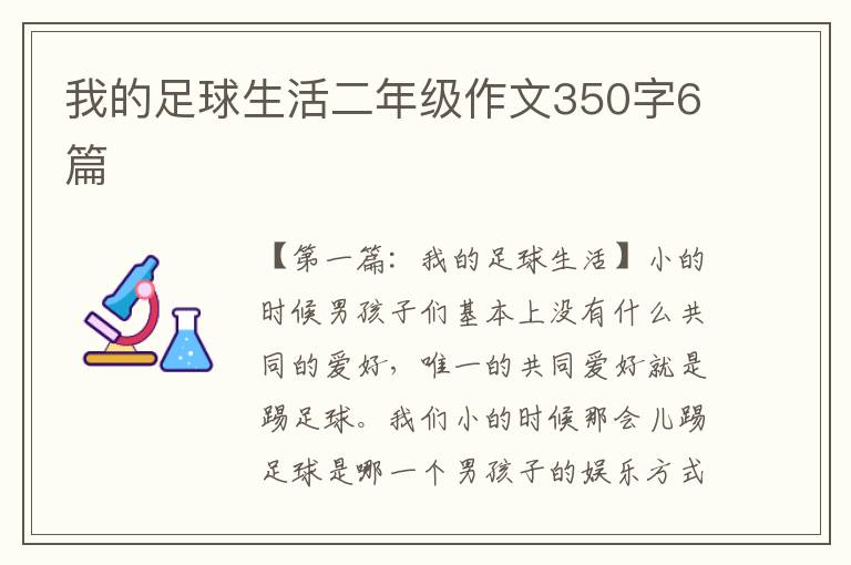 我的足球生活二年级作文350字6篇