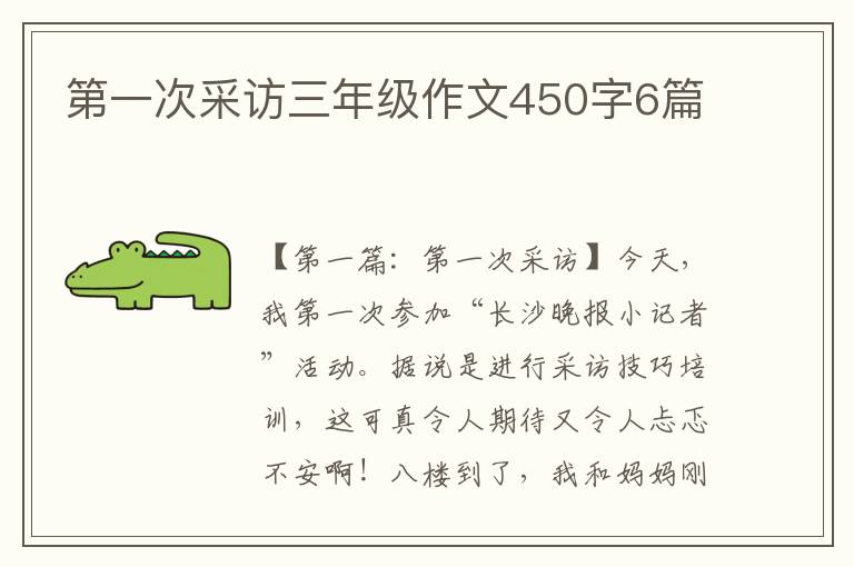 第一次采访三年级作文450字6篇