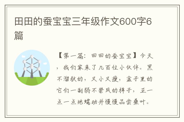 田田的蚕宝宝三年级作文600字6篇