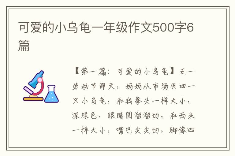 可爱的小乌龟一年级作文500字6篇