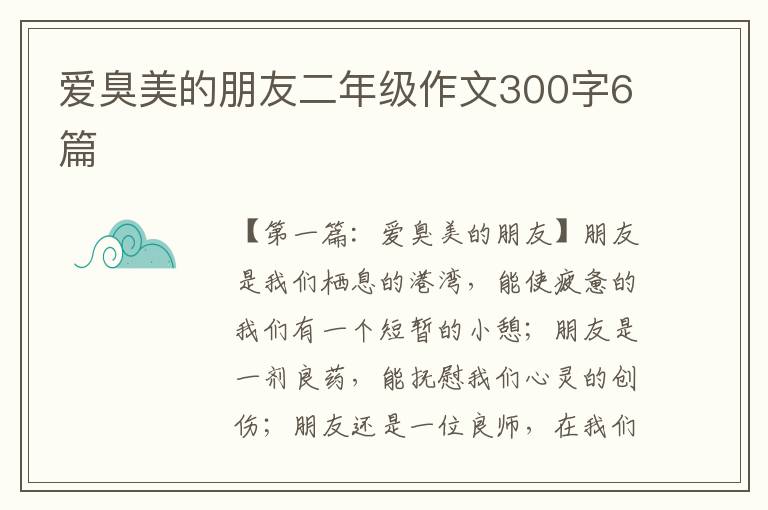 爱臭美的朋友二年级作文300字6篇