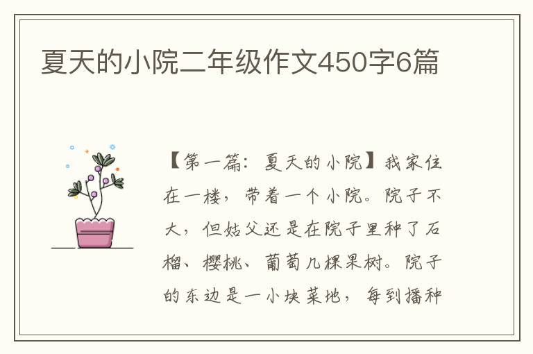 夏天的小院二年级作文450字6篇