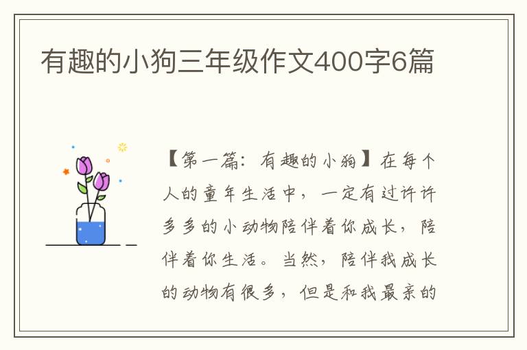 有趣的小狗三年级作文400字6篇