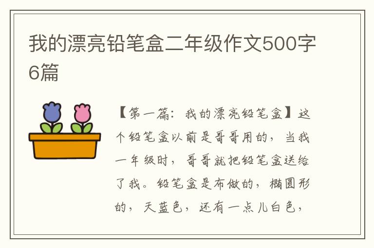 我的漂亮铅笔盒二年级作文500字6篇