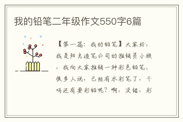 我的铅笔二年级作文550字6篇