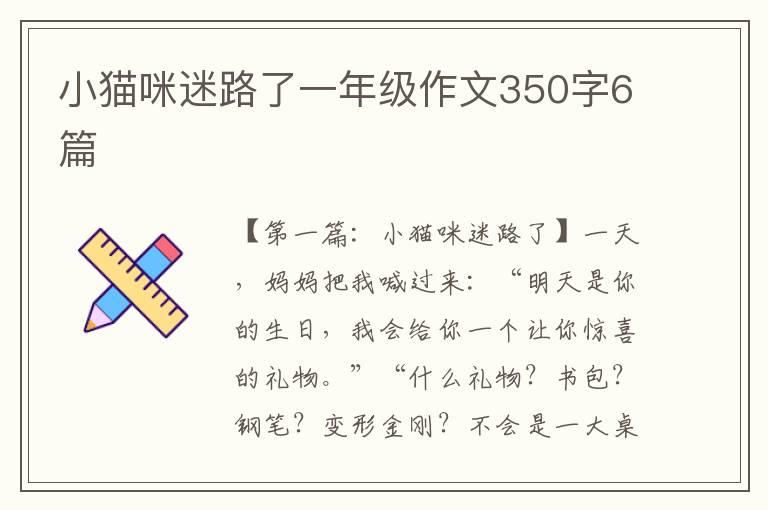 小猫咪迷路了一年级作文350字6篇