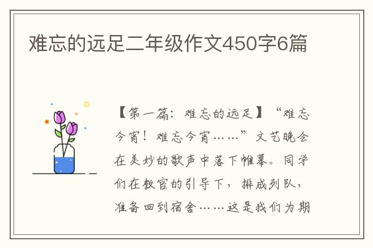 难忘的远足二年级作文450字6篇