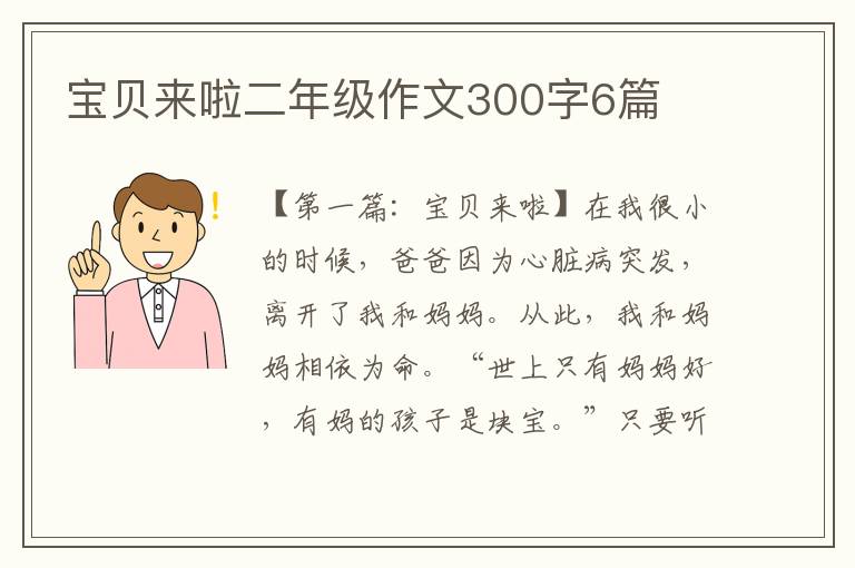 宝贝来啦二年级作文300字6篇