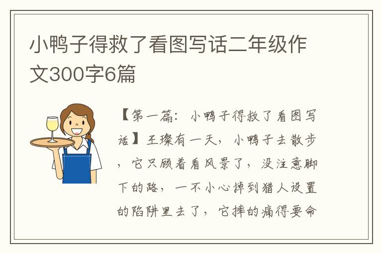 小鸭子得救了看图写话二年级作文300字6篇