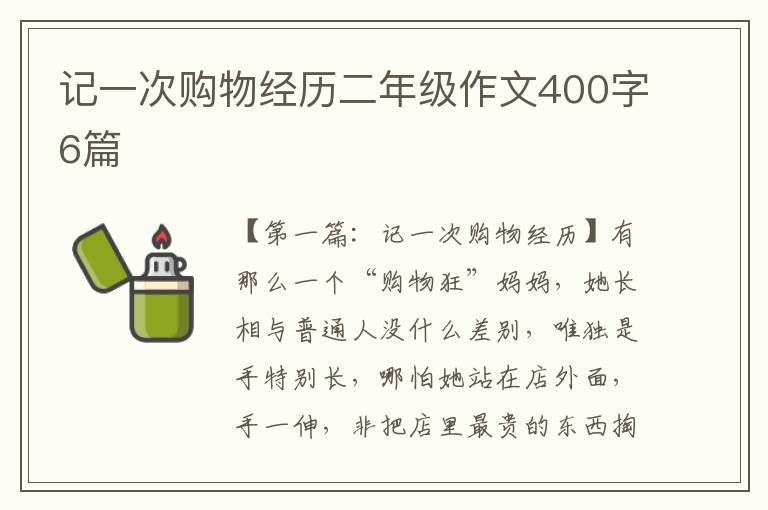 记一次购物经历二年级作文400字6篇