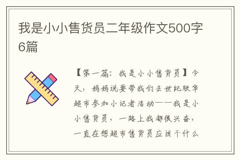 我是小小售货员二年级作文500字6篇