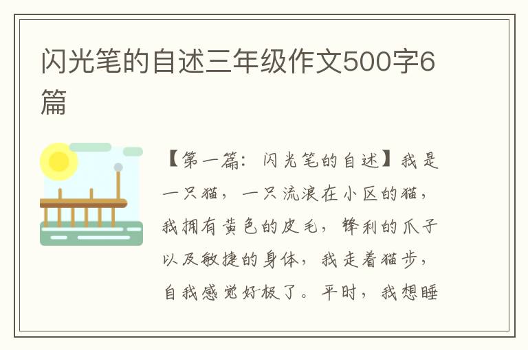 闪光笔的自述三年级作文500字6篇