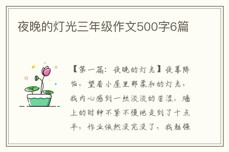 夜晚的灯光三年级作文500字6篇