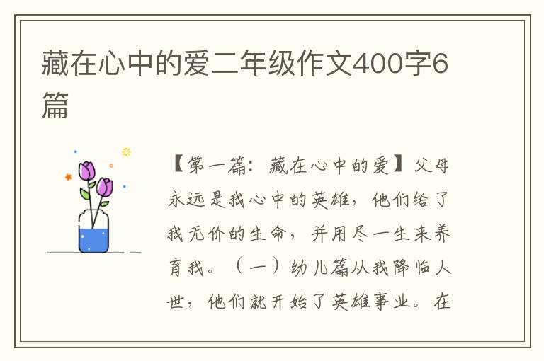 藏在心中的爱二年级作文400字6篇