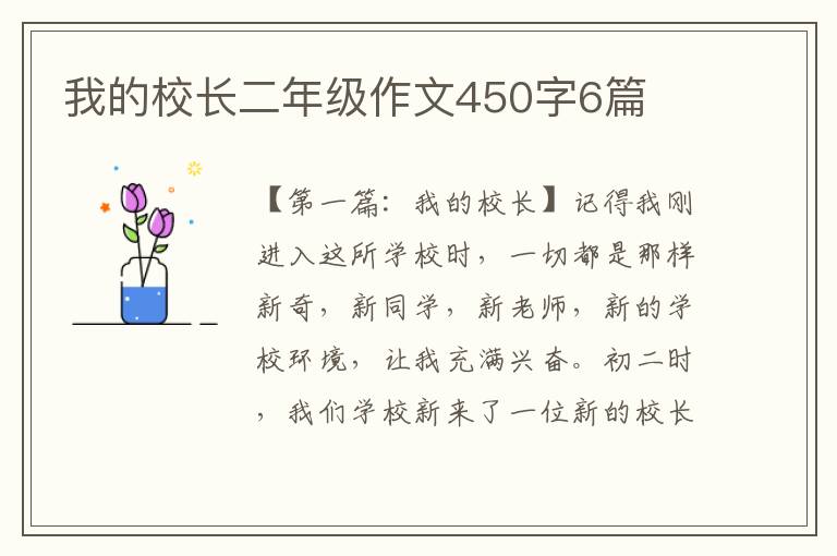 我的校长二年级作文450字6篇