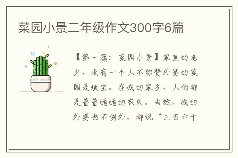 菜园小景二年级作文300字6篇