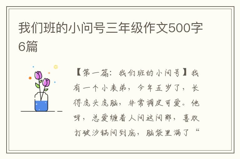 我们班的小问号三年级作文500字6篇