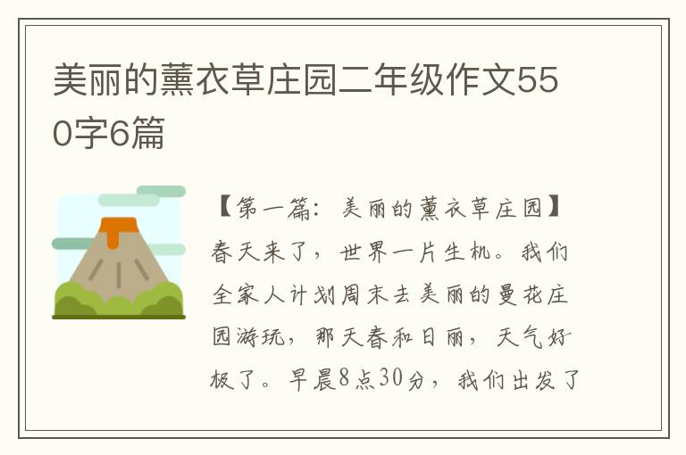 美丽的薰衣草庄园二年级作文550字6篇