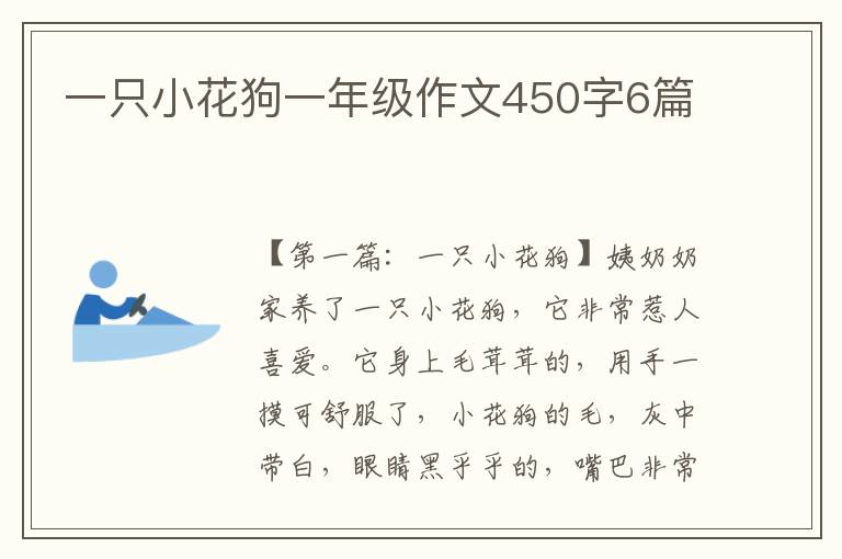 一只小花狗一年级作文450字6篇