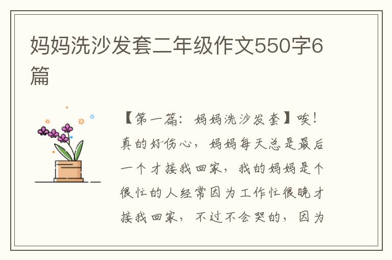 妈妈洗沙发套二年级作文550字6篇