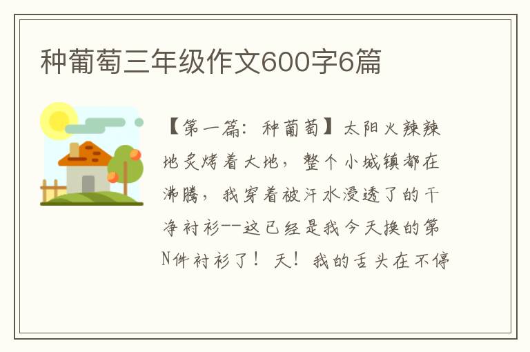 种葡萄三年级作文600字6篇