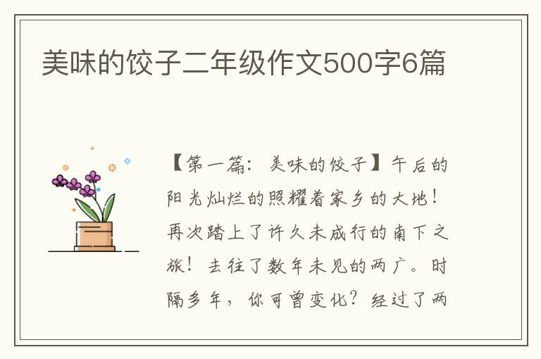 美味的饺子二年级作文500字6篇