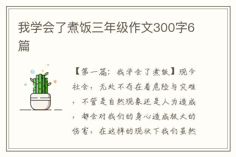 我学会了煮饭三年级作文300字6篇