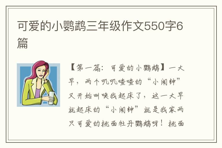 可爱的小鹦鹉三年级作文550字6篇