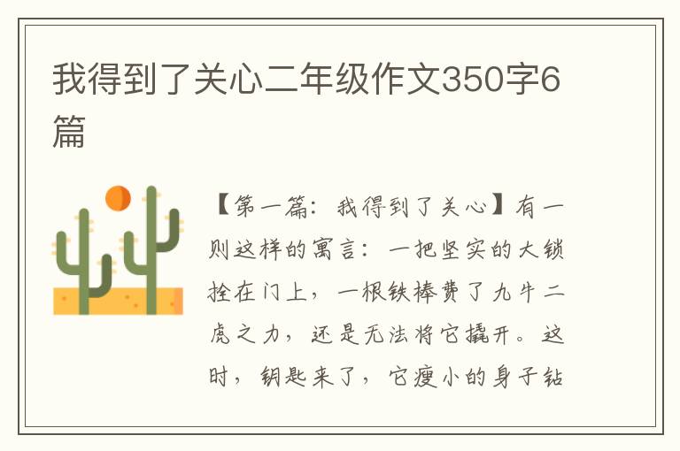 我得到了关心二年级作文350字6篇