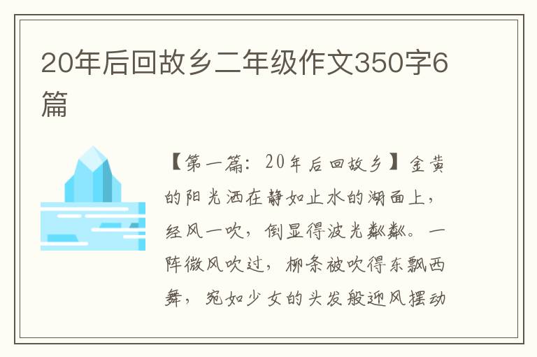 20年后回故乡二年级作文350字6篇