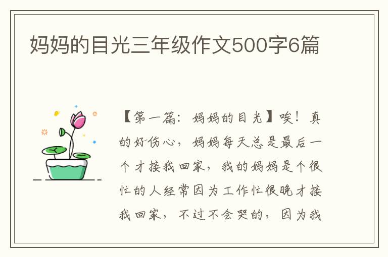 妈妈的目光三年级作文500字6篇