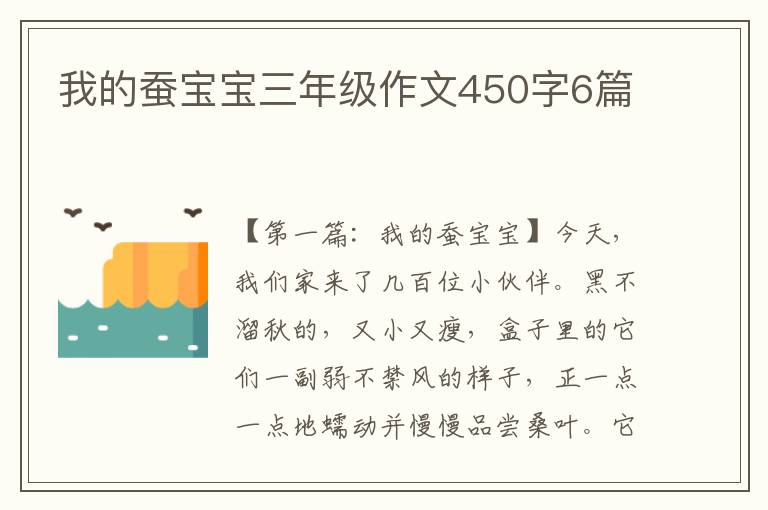 我的蚕宝宝三年级作文450字6篇