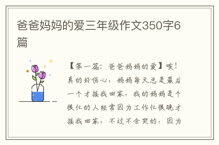 爸爸妈妈的爱三年级作文350字6篇