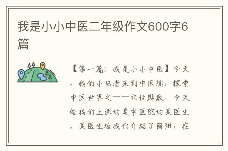 我是小小中医二年级作文600字6篇