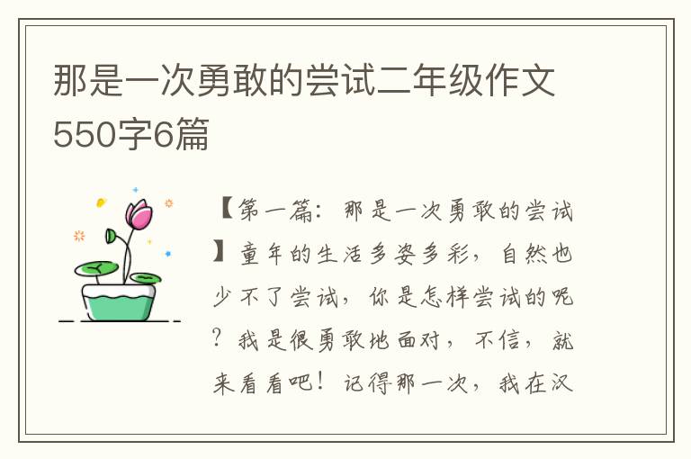 那是一次勇敢的尝试二年级作文550字6篇