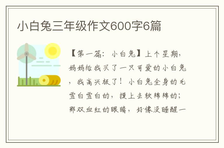 小白兔三年级作文600字6篇