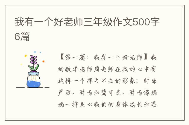 我有一个好老师三年级作文500字6篇