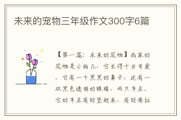 未来的宠物三年级作文300字6篇