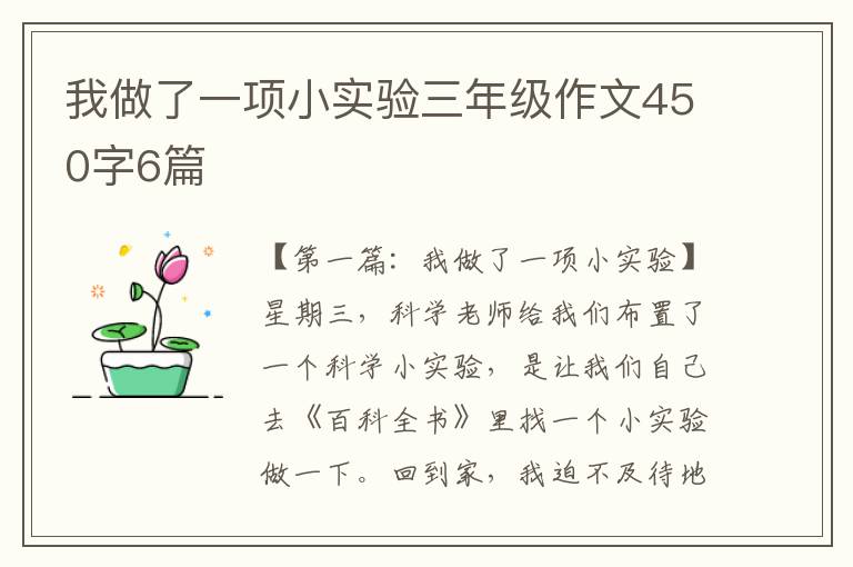 我做了一项小实验三年级作文450字6篇