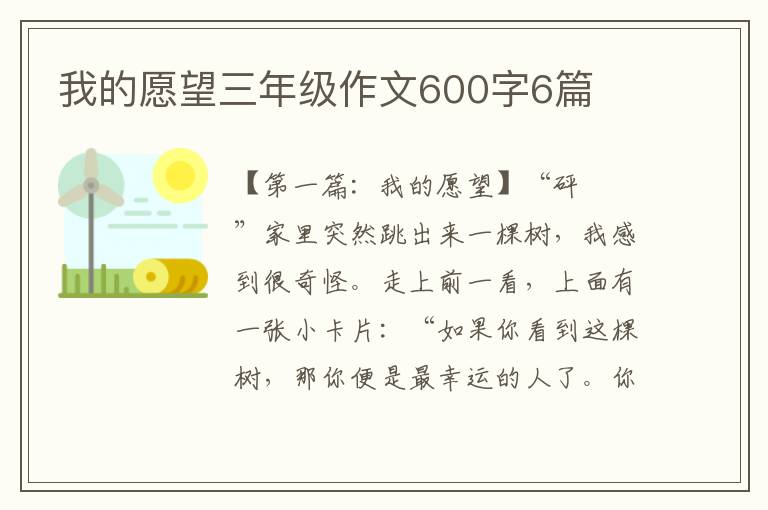 我的愿望三年级作文600字6篇