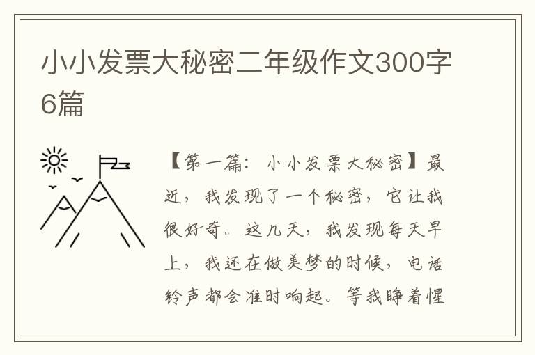 小小发票大秘密二年级作文300字6篇